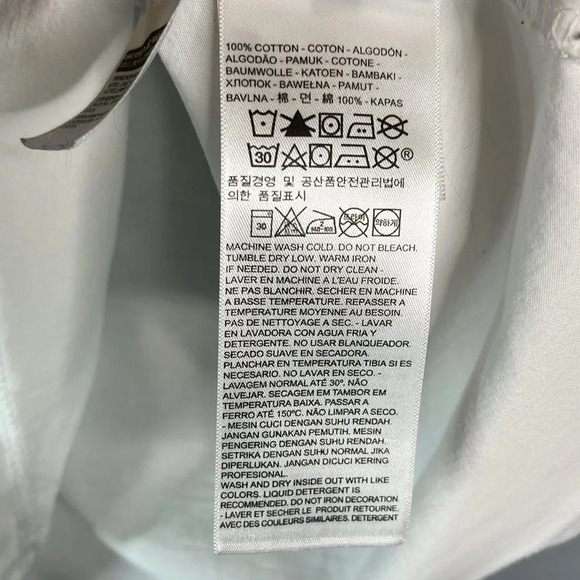 LEVIS White Red Tab Graphic Logo Crewneck T-Shirt Short Sleeve Cotton M - Picture 9 of 11